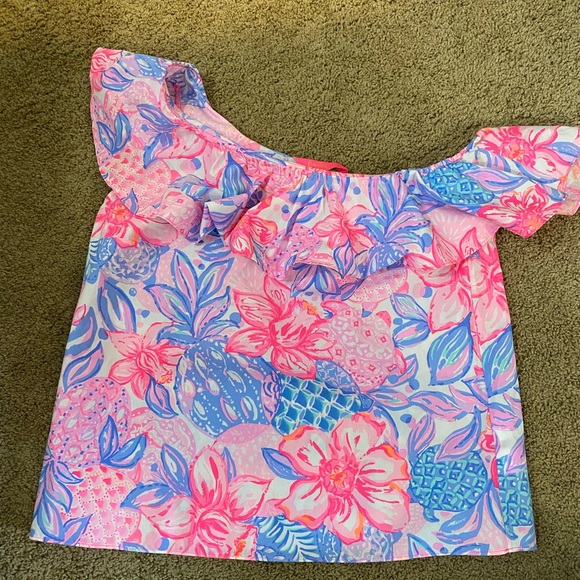 Lily Pulitzer one shoulder top, size medium - Picture 1 of 3